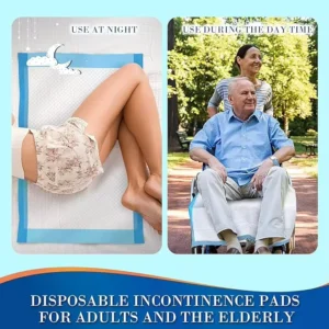 Adult Incontinence Underpads Super Absorbent Disposable Bed Pads with Leak Proof PE Film Heavy Duty Protection for Bed Chair