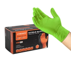 Adult Raised Diamond Texture Latex Free Food Safe Auto Mechanic Cleaning Nitrile Disposable Gardening Gloves
