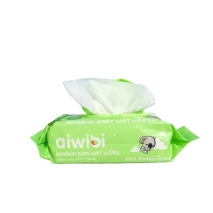 Aiwibi Brand 100% Biodegradable Bamboo Pure Water Wipes Gentle Organic Disposable Baby Wet Wipes