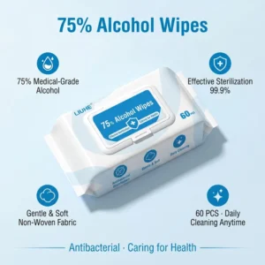 Alcoholic Antiseptic Wipes Household Cleaning Custom 60 Sheets Per Pack Non Woven Direct Factory High quality Ingredients