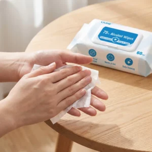 Alcoholic Wipes Household Custom 60 Sheets Per Pack Antibacterial High quality Ingredients 99.9% Sterilization Non woven Fabric