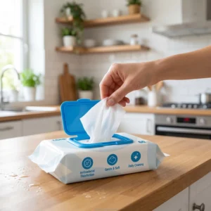 Alcoholic Wipes Household Use 60 Sheets Per Pack 99.9% Sterilization Non Woven Fabric Customizable Direct Factory Supply