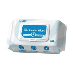 Alcoholic Wipes Patient Use Eco Friendly Antiseptic Custom 60 Sheets Per Pack 99.9% Sterilization
