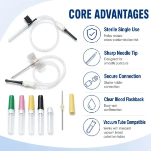 Animal Blood Sampling Needle with Transparent Flashback Confirmation for Vet Laboratory Use Veterinary Blood Collection Needle