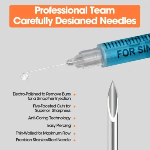 Animal Use Disposable Insulin Syringe with Needle for U40 U100 Insulin 0.5ml 1ml Capacity Model 0.5ML31G6MM