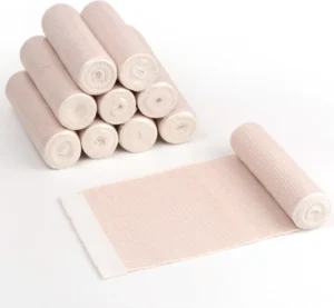Anthrive 15cm Latex High Quality Medical Cotton Compression Bandage Wrap Roll High Elastic Bandage with Hook and Loop Closure