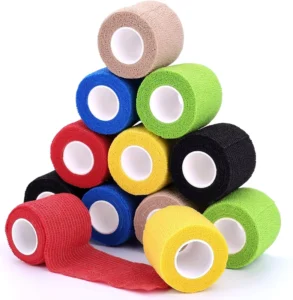 Anthrive 2 Inch Custom Logo Printing Medical Non Woven Easy Tear Self Adhesive Vet Wrap Cohesive Elastic Bandage