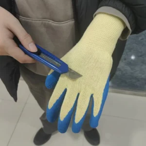 Anti Cut Kevlar 10 Gauge Aramid with Crinkle Latex Coated Safety Gloves