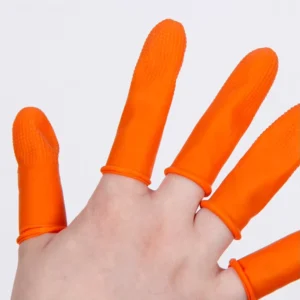 Anti Slip Disposable Orange Finger Cover Powder Free Purified Latex for Electronic Industry Safety Protection Anti static