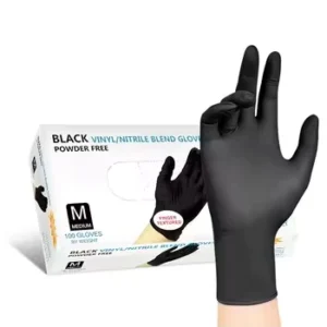 Anti-chemical Nitrile Gloves Textured Waterproof Hand Protection Gloves Black