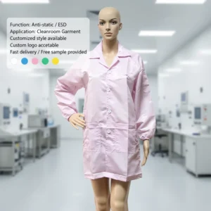 Anti static ESD Gown Clean Room Sterile Uniform Smock Safety Clothing Polyester ESD Work Carbon Fiber Anti static Lab Coat