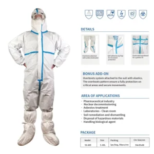 Anti virus Sterile Waterproof Disposable Safety Suit Protective Clothing Medical Coveralls With Shoe Cover