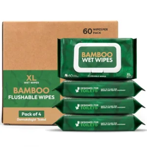 Antibacterial Eco Friendly Bamboo Fiber Flushable Wipes 80pcs Direct From Factories