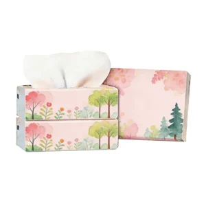 Antibacterial Hypoallergenic Virgin Wood Pulp Facial Tissue for Baby Hotel Supplies 15gx4ply 130*180mm