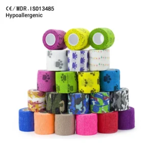 Athmedic Sport China Pet Horse Waterproof Elastic Quality Latex Cohesive Bandage Cohesive Wrap Tan Self adhering Bandage