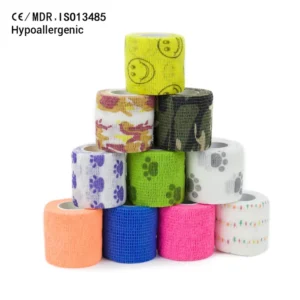 Athmedic Sport China Self Adhesive logo Cohesive Bandage Printed Veterinary Wrap Finger Cohesive Bandage