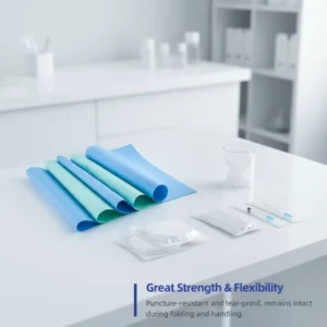 Autoclave Sterilization Cellulose Crepe Paper Single Side Waterproof CE Certified 100pcs Blue Non Sterile Pads