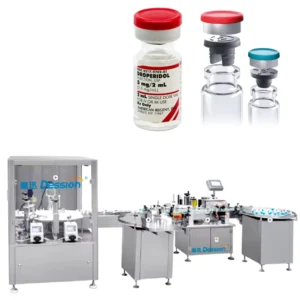 Automatic 5ml 10ml 50ml Liquid Glass Vial Bottle Filling Capping Labeling Machine Vial Syrup Bottle Test Tube Filling Machine