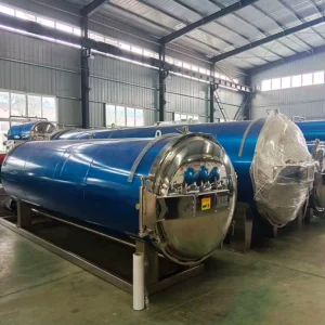 Automatic PLC Control System Autoclave Steam Food Retort Sterilizer Machine for Glass Tin Can Canned Tuna Fish Meat Motor