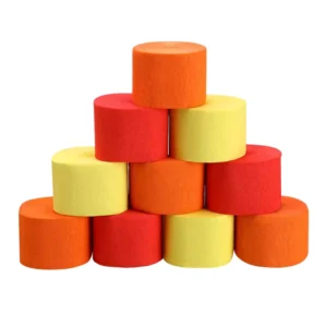 Autumn Hanging Backdrop Orange Yellow Red Crepe Paper Streamer Rolls Set for Fall Party Decoration