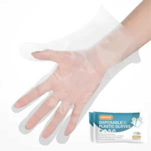 BG28 Clear Kitchen Waterproof Household Gloves HDPE PLA Transparent Food Plastic Gloves Handling Disposable PE Glove
