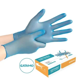BGV17 Dust free Kitchen Packing Cleanroom Antistatic General Powder free PVC Gloves Blue Disposable Vinyl Gloves