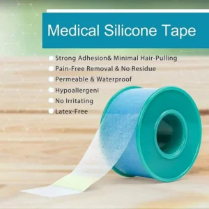 BLUENJOY Medical Silicone Tape Hypoallergenic Adhesive Surgical Tape Surgery Silicone Gel Tape for Sensitive Skin