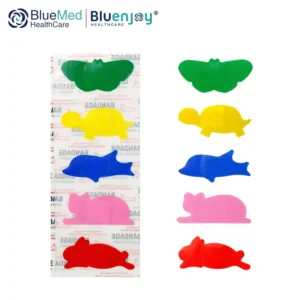 BLUENJOY Waterproof PE Customized Children Cute Adhesive Band-Aid Plaster with Strong Adhesion CE Certified for Finger Wounds
