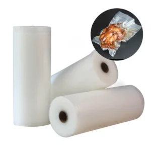 BPA Free Food Grade Embossed Recyclable 200microns PE Vacuum Roll Bag Heat Seal for Sushi Seafood Frozen Food Chewing Gum Jelly