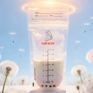 BPA free Food Grade Breast Milk Bag Gravure Printed Pre sterilized Double Zipper Seal Write on Panel Clear Graduation Markings