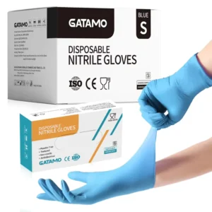 BSN005 Disposable for Pcs Blue Nitrile Gloves Powder Free Exam Pure Nirtile Laboratory Use Tapered Cuff Sizes S M L XL