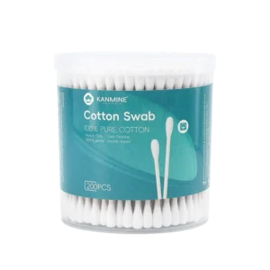 Babies Qtips Ear Bud Double Round Tip Cotton Swab 200pcs Wooden Stick Cotton Bud with pp Box