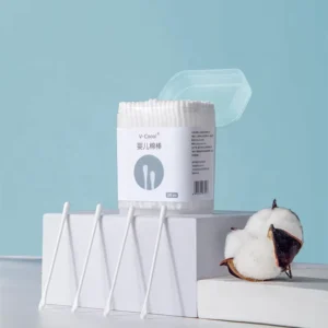 Baby Ear Cleaning Disposable Two headed Cotton Swabs with Paper Shaft Boxed 200pcs Water Drop Ear Picking Made Shanghai