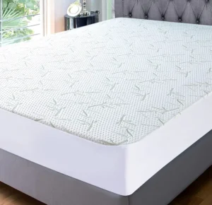 Bamboo Mattress Protector Waterproof Bed Cover Breathable Fitted Style with Stretchable Pockets