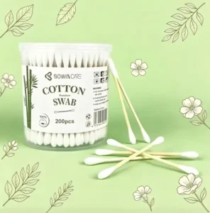 Bamboo Pole Cotton Swabs Hypoallergenic Gentle Cotton Tips for Sensitive Skin Ear Facial Multi Use Cleaning