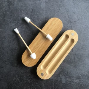 Bamboo Stick Eyelash Reusable Q Tips Cotton Swab Multifunctional Ear Swab Silicone