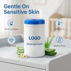 Barrel 80pcs Eco friendly Non Woven Wet Tissue Wipes Alcohol Free Safe Gentle No Sting OEM ODM Custom Factory Direct