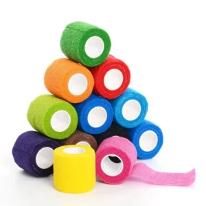 Best Selling Custom Self Adhesive Vet Wrap Logo Band Printed Colored Sports Wound Dressing Cohesive Elastic Bandage
