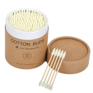 Biodegradable Bamboo Cotton Ear Buds Swabs Eco Friendly Recyclable 10cm Length Cosmetic Makeup