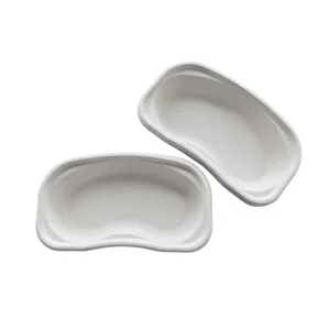 Biodegradable Disposable Chemical Pulp Bleached Dental Hospital Waist Plate Kidney shaped Surgical Tray