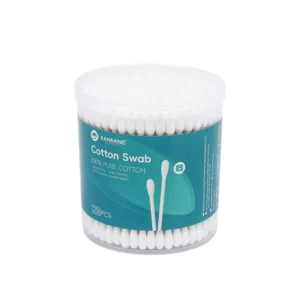 Biodegradable Organic Eco Friendly Pointed Round Tip Cotton Swab 200pcs Bamboo Stick Cotton Bud with pp Box