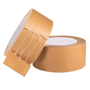 Biodegradable Recyclable Heat-Resistant Waterproof Heavy Duty Brown Fiberglass Reinforced Kraft Paper Single Adhesive Sticker