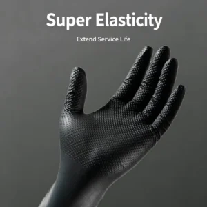 Black Disposable Nitrile Gloves Powder Free Anti Slip Safety Gloves for Food Handling Tattoo 8Mil Nitrile Gloves
