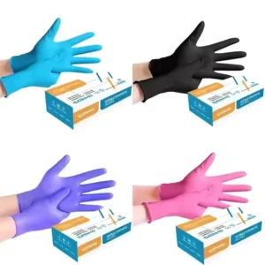 Black Kitchen Garden Nitrile Exam Gloves Powder free Disposable Synthetic Nitrile Gloves 1 Boxes of 100