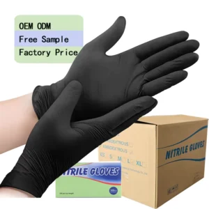 Black Nitrile Disposable Gloves 5 Mil Latex Free Powder Free Smooth Texture Non Sterile Size L 100 Count