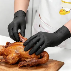 Black Nitrile Gloves Disposable Powder Free Food Safe Oil Resistant Kitchen Cooking Cleaning Gloves