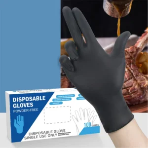 Black Nitrile Gloves Latex Nitrile Gloves Disposable Nitrile Gloves Printed with Logo