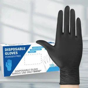 Black PE Gloves Disposable Diamond Textured Nitrile Gloves Disposable