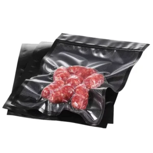 Black and Clear Nylon PE Vacuum Pouches Embossed Vacuum Bag for Meats