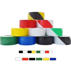 Black and Yellow PVC Tape Safety Warning and Floor Marking Adhesive for High Visibility in Industrial Environments